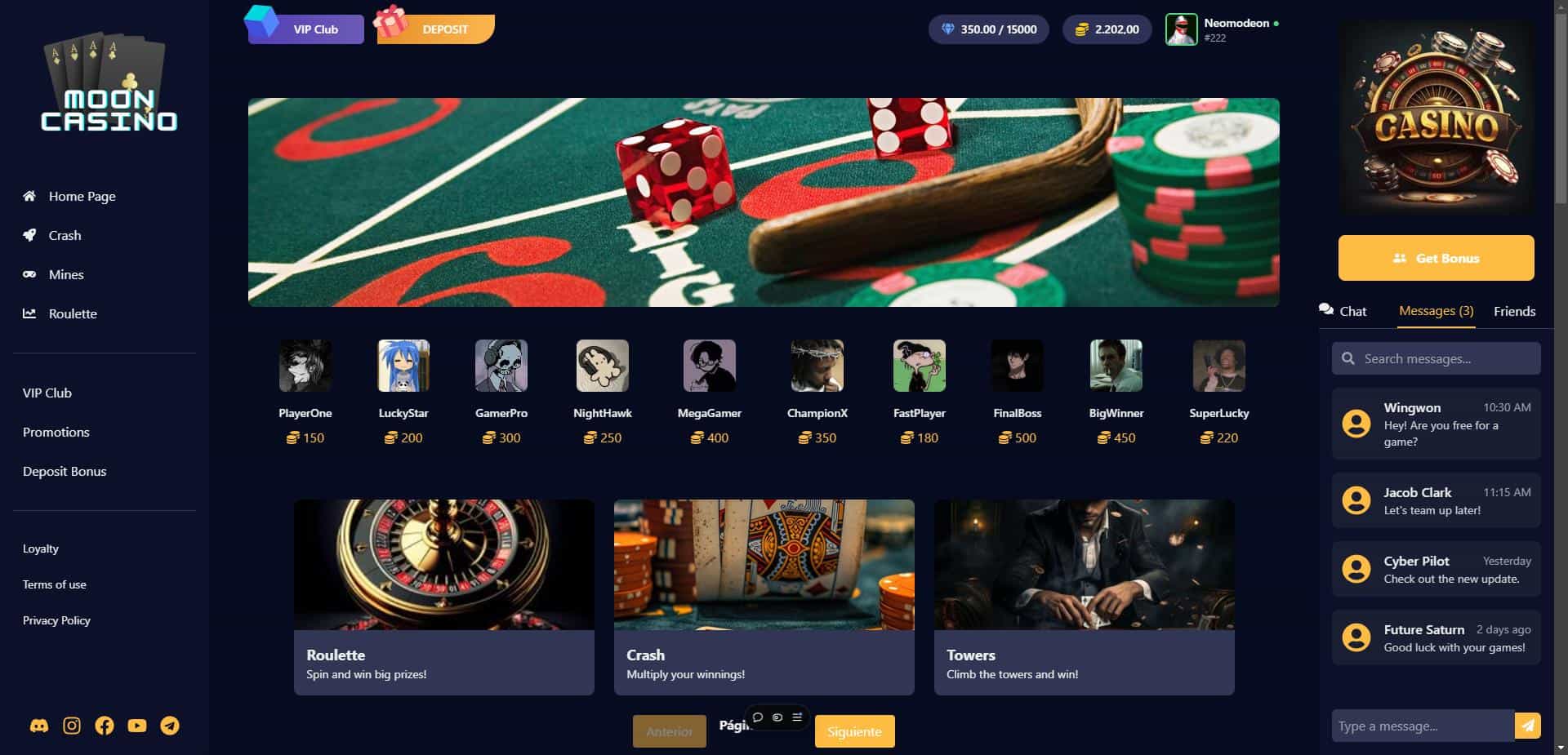 Casino Dashboard